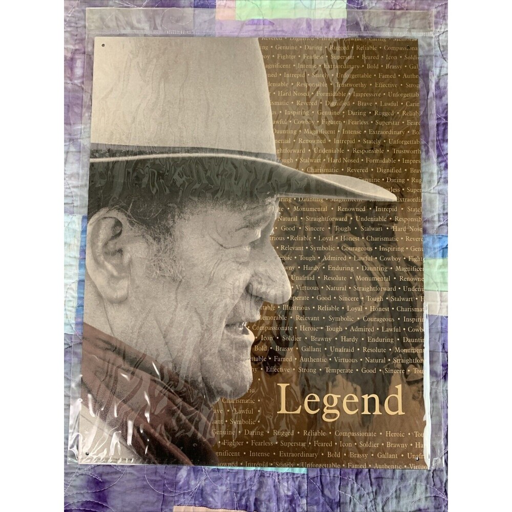 John Wayne Sign Duke The Legend Actor American Cowboy 12.5x16 Man Cave Decor